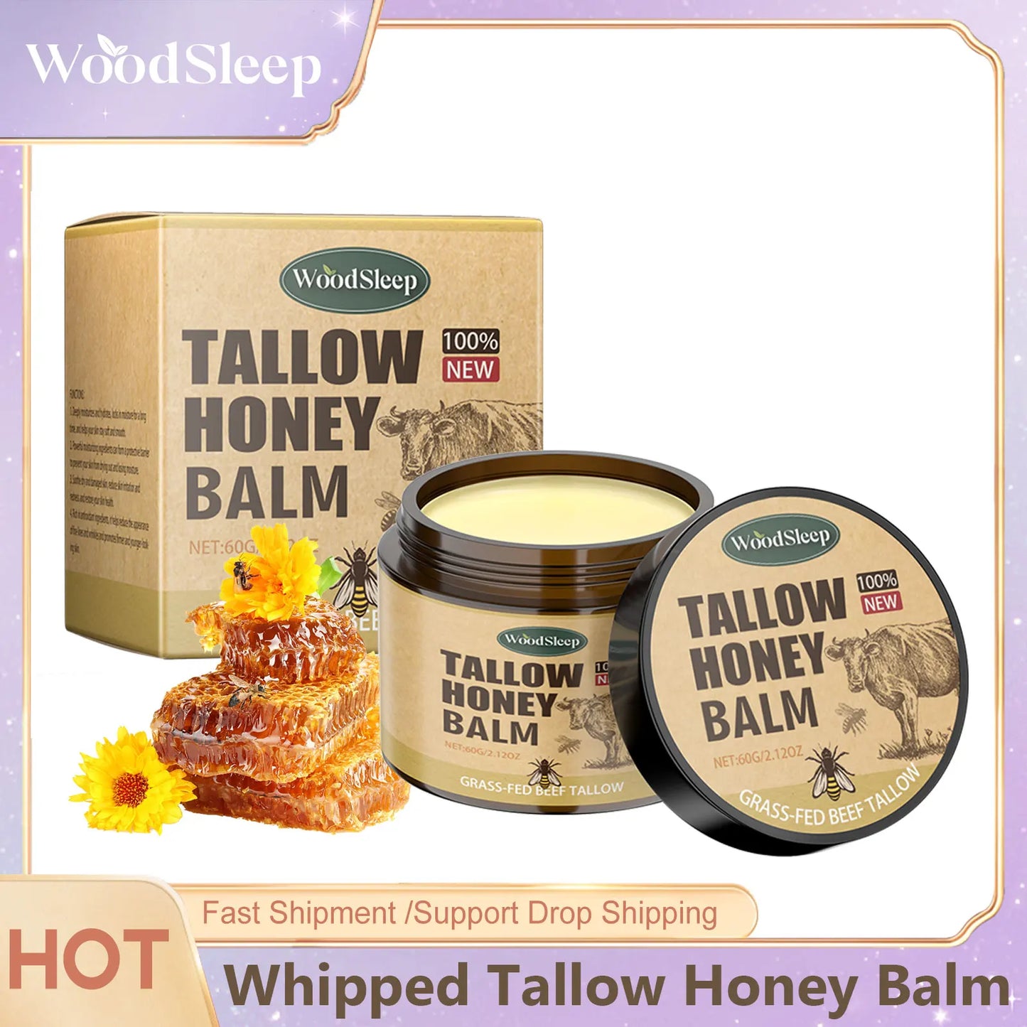 Whipped Beef Skin Face Moisturizer Fast Absorption Grass Fed Grass Finished Organic Face Cream Body Lotion