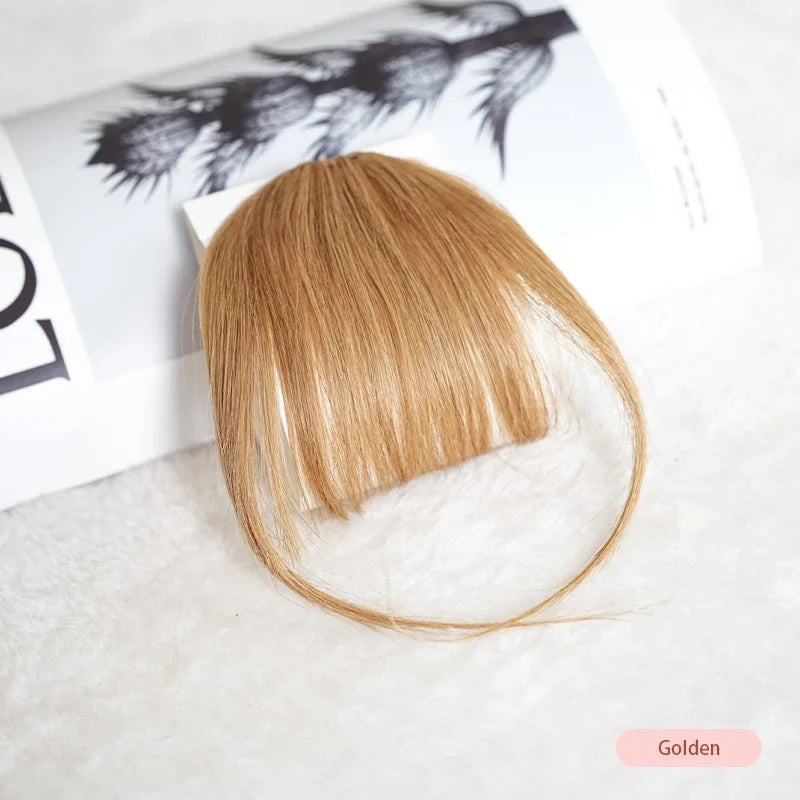 Invisible Air Bangs 100% Human Hair Hair Clip-In Extension Front Fringes Hair Pieces Air Bangs Styling Accessorie for Women