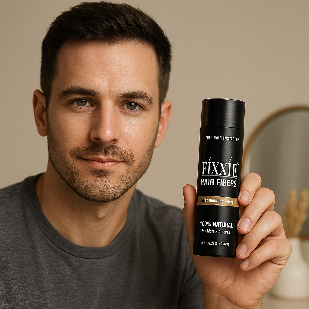 FIXXIE Hair Fibers LIGHT BROWN for Thinning Hair 27.5g Bottle Hair Fibre Concealer for Hair Loss for Men and Women Naturally Thicker Looking Hair with Keratin Hair Fibres