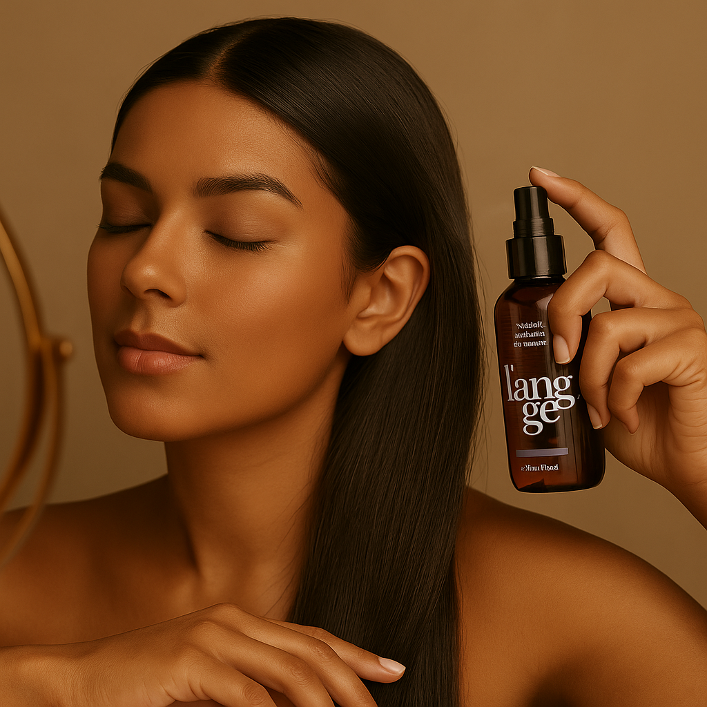 LANGE HAIR Marula Oil Hydrating Mist | Hair Oil for Frizzy Hair | Reduces Frizz & Flyaways | Hair Serum for Dry Hair | Locks in Moisture & Shine | Lightweight Hydrating Hair Oil Spray for Smooth Hair