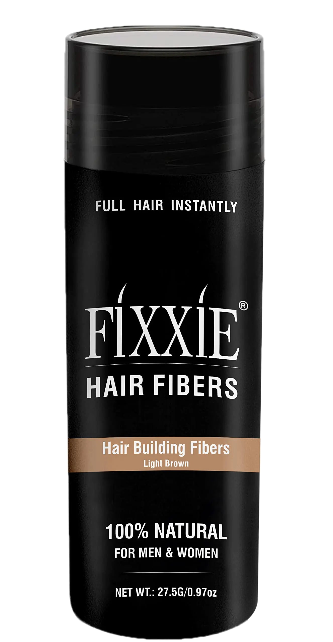 FIXXIE Hair Fibers LIGHT BROWN for Thinning Hair 27.5g Bottle Hair Fibre Concealer for Hair Loss for Men and Women Naturally Thicker Looking Hair with Keratin Hair Fibres