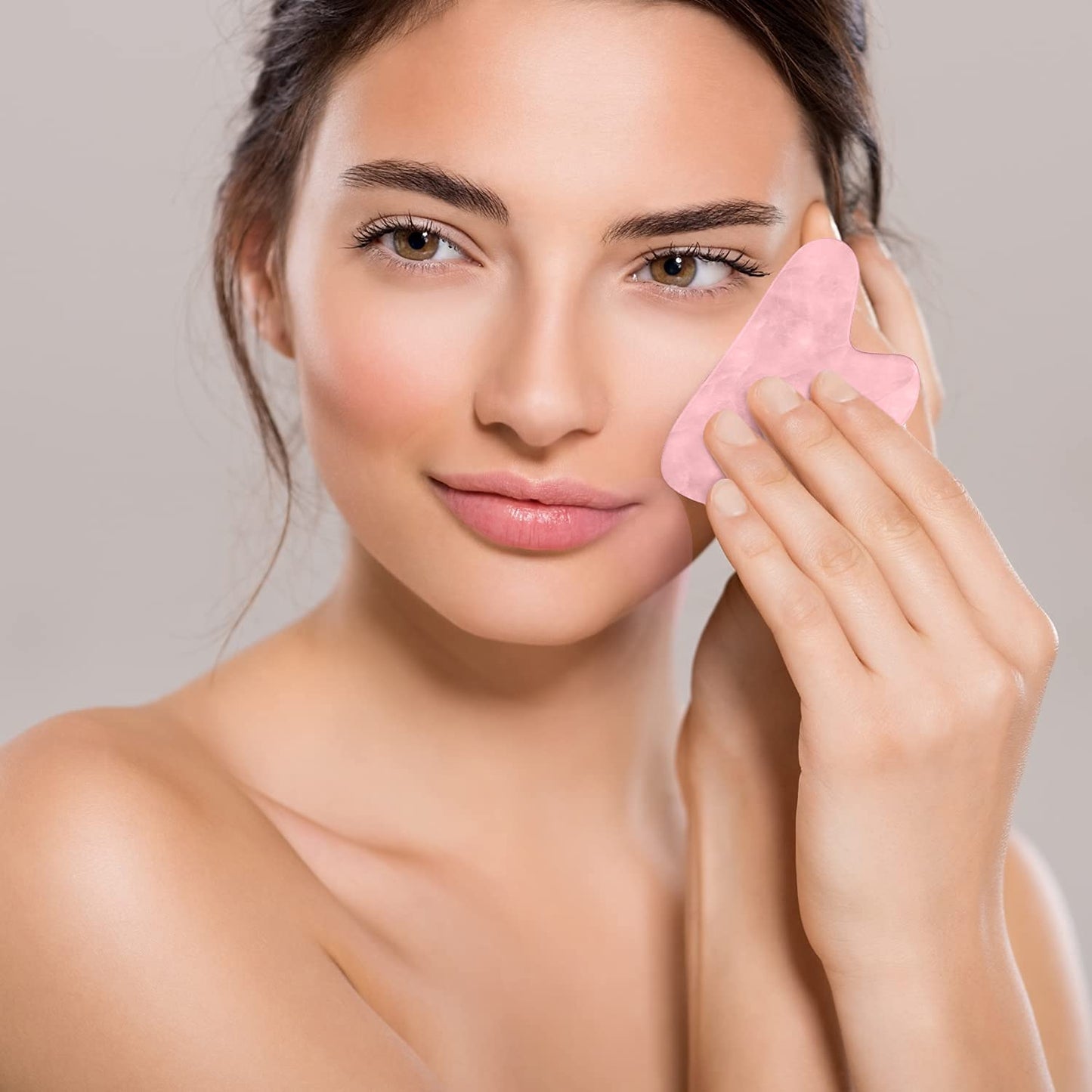 Face Roller & Gua Sha Set - Rose Quartz Gua Sha Massage Tool as Face Massager - Jade Roller for Face as Skin Care Tools - Easy to Use Gua Sha Facial Tools - Arrives in a Luxury Box