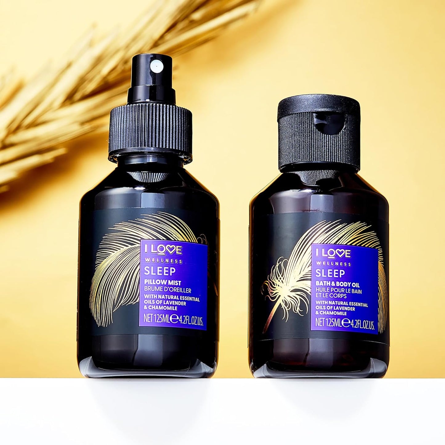 Wellness Sleep Bath and Body Oil - Body Oil and Bath Oil for Dry Skin - Essential Oils for Sleep - Calm Lavender and Chamomile Blend - 4.2 Oz
