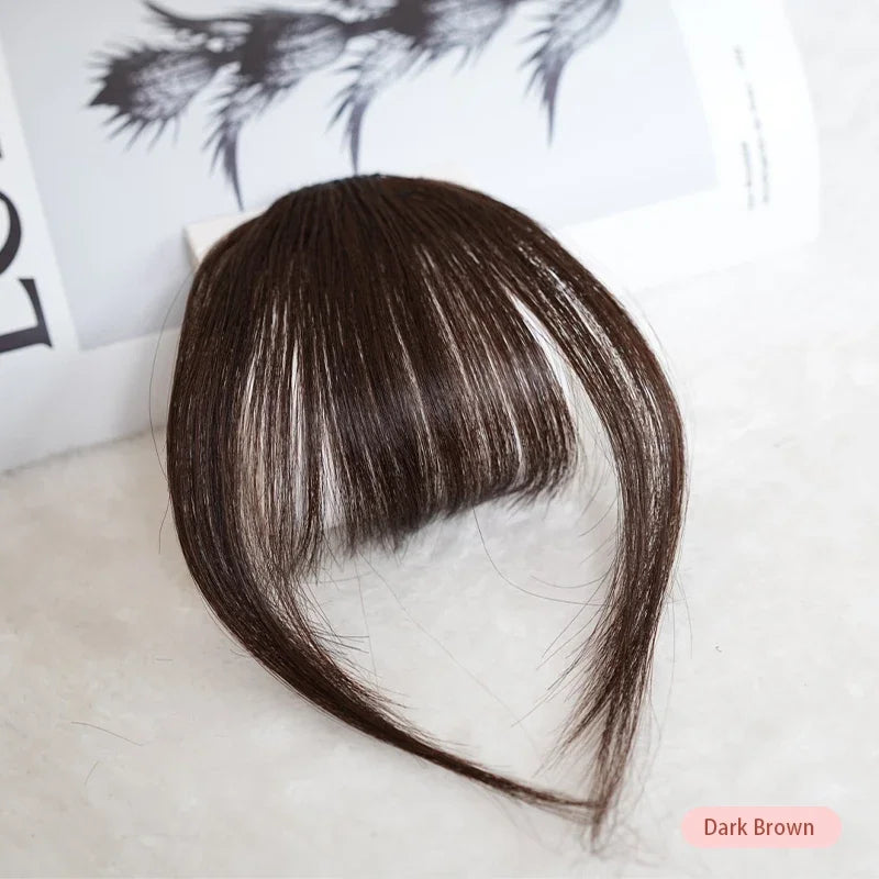 Invisible Air Bangs 100% Human Hair Hair Clip-In Extension Front Fringes Hair Pieces Air Bangs Styling Accessorie for Women