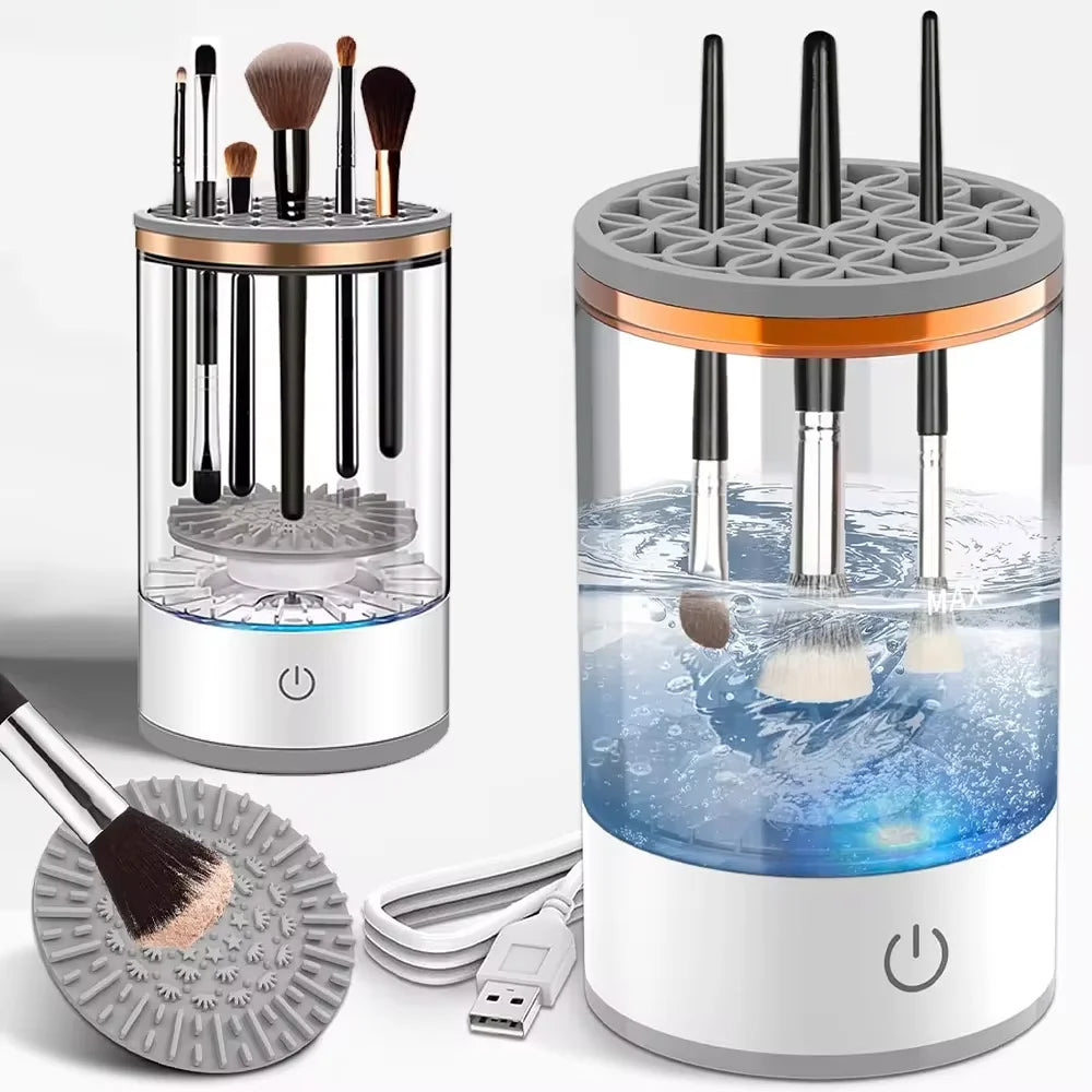 Rechargeable Electric Makeup Brush Cleaner - Automatic Cleaning Stand for Effortless Brush Care