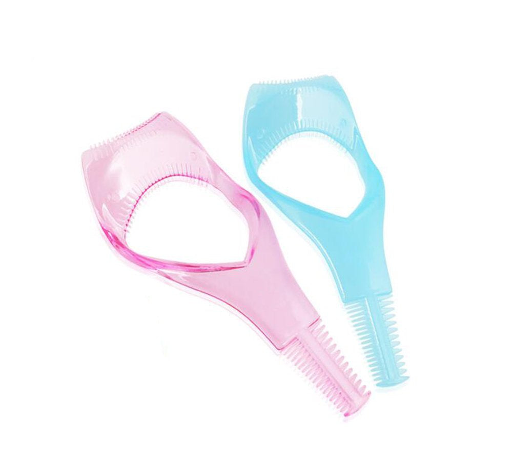 2PCS Plastic Eyelash Mascara Guard Applicator with Comb -Beauty Make up Eyes Mascara Applicator Upper Makeup Tools(Color Random)