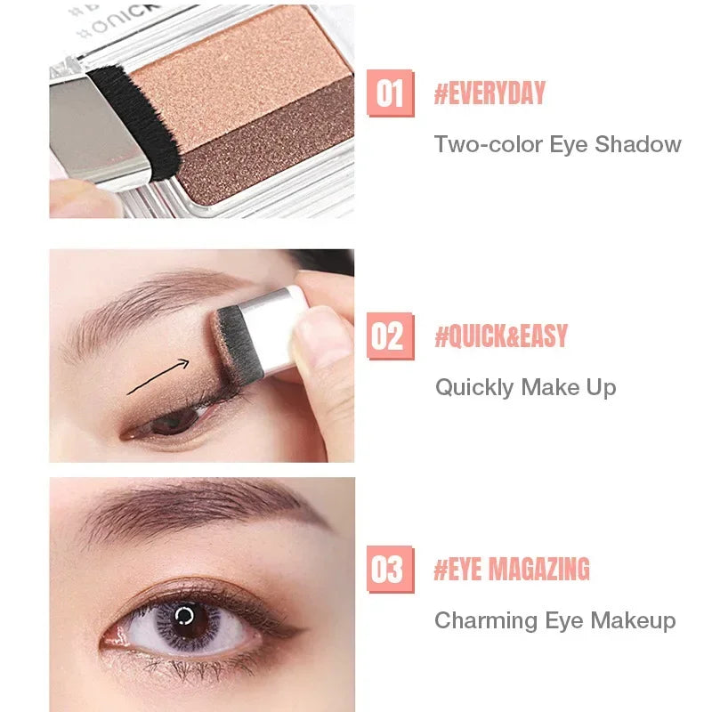 2 Colors Gradient Lazy Eye Shadow Stick Matte Shimmer Lasting Waterproof Eyeshadow Professional Charming Eyes Make up Cosmetics