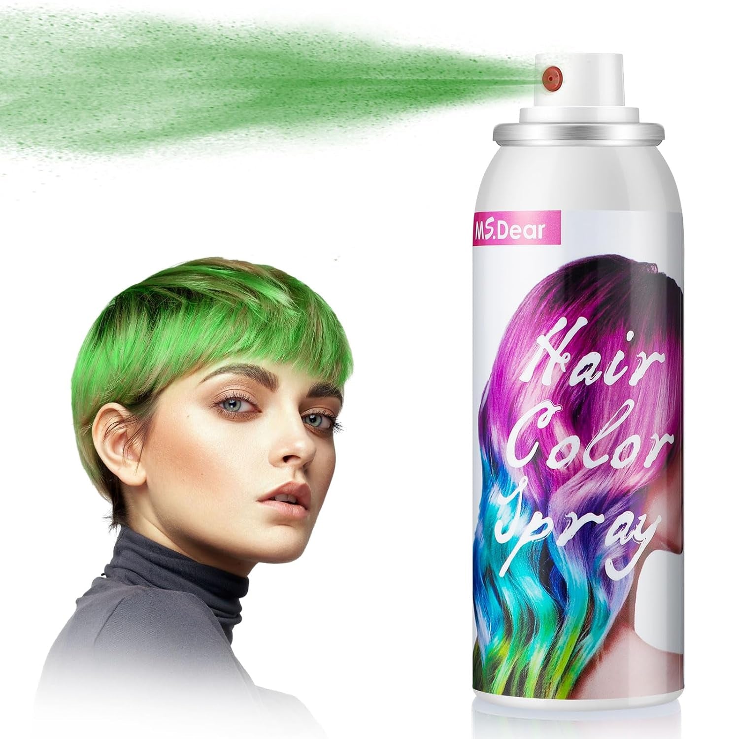 Temporary Green Hair Spray for Parties and Events - One-Time Use Wash-Off Hair Dye for Crazy Hair Day 100ML