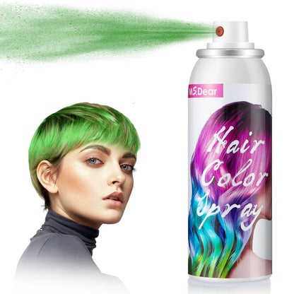 Temporary Green Hair Spray for Parties and Events - One-Time Use Wash-Off Hair Dye for Crazy Hair Day 100ML
