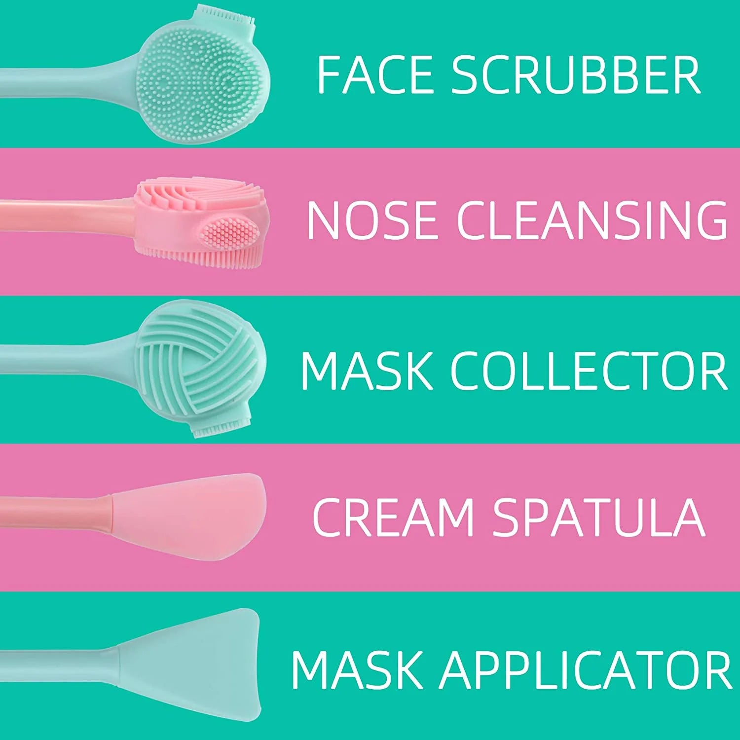 "4 in 1 Face Scrubber, Face Scrubber, Nose Cleaning, Cream Applicator, Mask Collector, Facial Exfoliator Cleansing Brush, Great for Face Clean, Care, and Make Up."