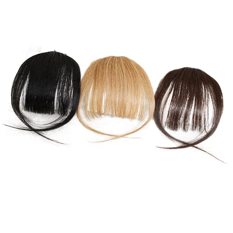 Invisible Air Bangs 100% Human Hair Hair Clip-In Extension Front Fringes Hair Pieces Air Bangs Styling Accessorie for Women