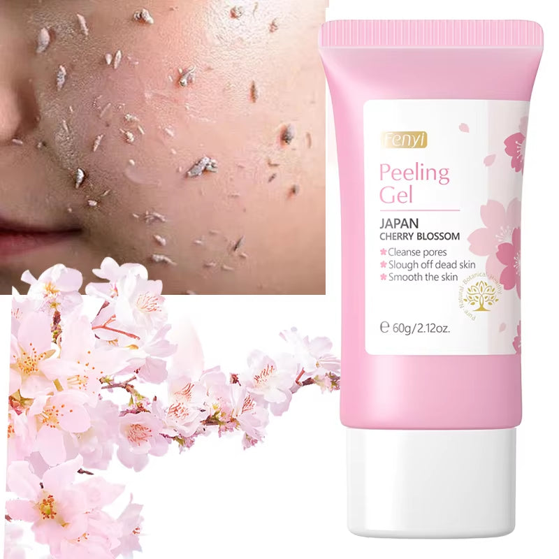 Sakura Deep Cleaning Exfoliating Gel - Whitening & Moisturizing Facial Scrub for Radiant Skin (60G)