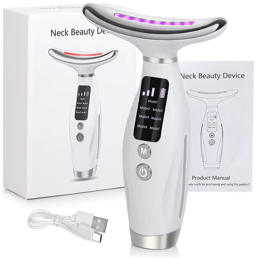 7 Color Galvanic Machines - Red Light Therapy for Face and Neck, Face Massager Tool for Wrinkles, Double Chin, Vibrating Facial