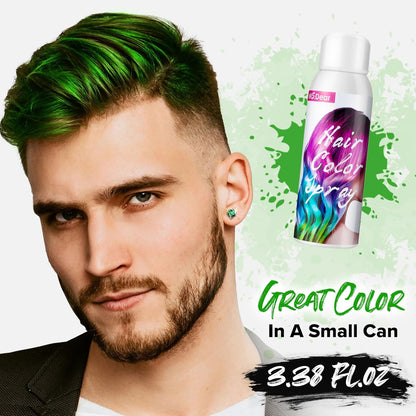 Temporary Green Hair Spray for Parties and Events - One-Time Use Wash-Off Hair Dye for Crazy Hair Day 100ML