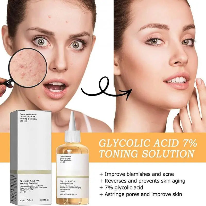 100Ml Repairing Facial Oil Nourishing Gentle Glycolic Acid Toner Face Essence the Glycolic Acid 7% Toning Solution