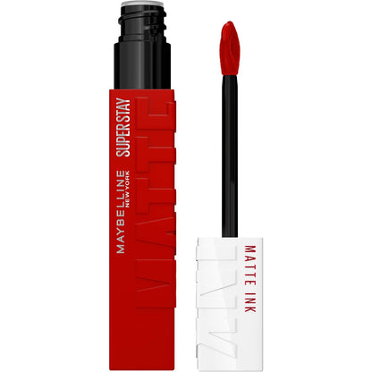 Super Stay Matte Ink Liquid Lipstick Makeup, Long Lasting High Impact Color, up to 16H Wear, Exhilarator, Ruby Red, 1 Count, Packaging May Vary