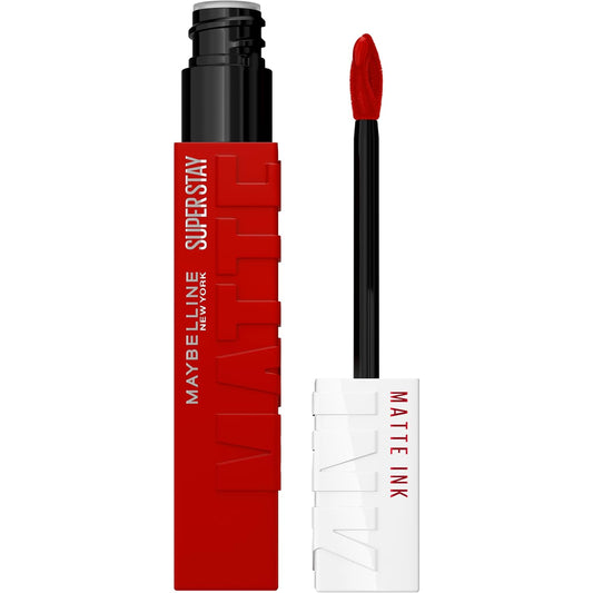 Super Stay Matte Ink Liquid Lipstick Makeup, Long Lasting High Impact Color, up to 16H Wear, Exhilarator, Ruby Red, 1 Count, Packaging May Vary