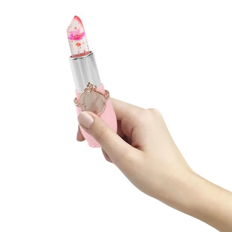 Make up 6Pcs Lipstick Set Flower Jelly Crystal Clear Long Lasting Lips Color Change Pink Lip Gloss Cosmetics