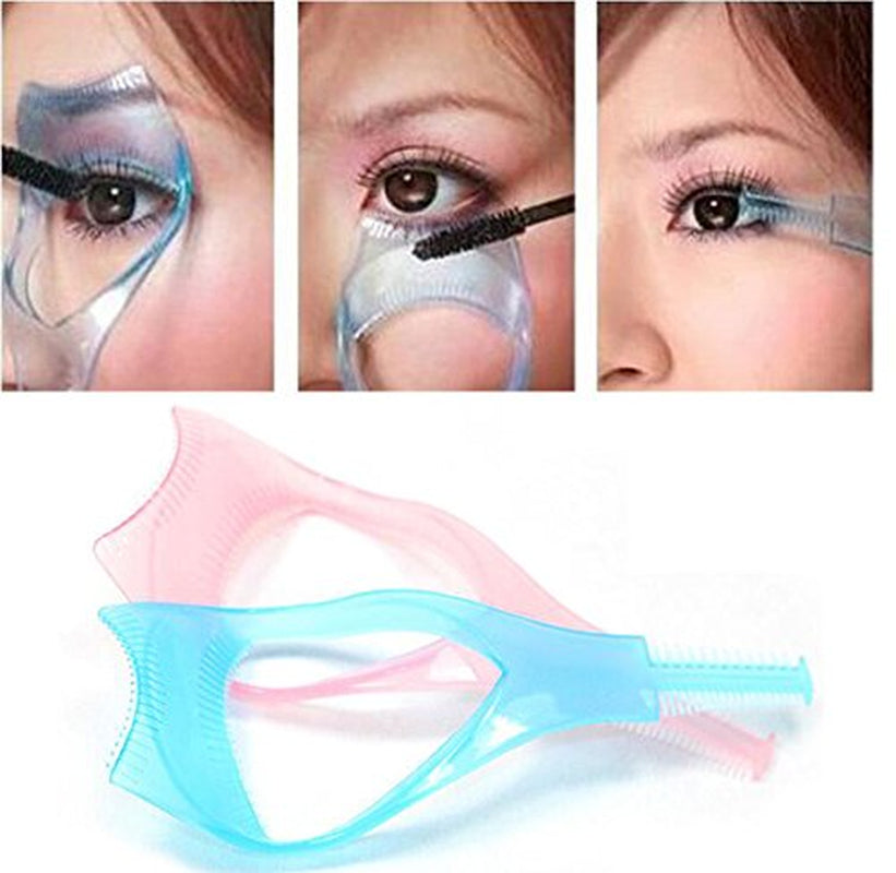 2PCS Plastic Eyelash Mascara Guard Applicator with Comb -Beauty Make up Eyes Mascara Applicator Upper Makeup Tools(Color Random)
