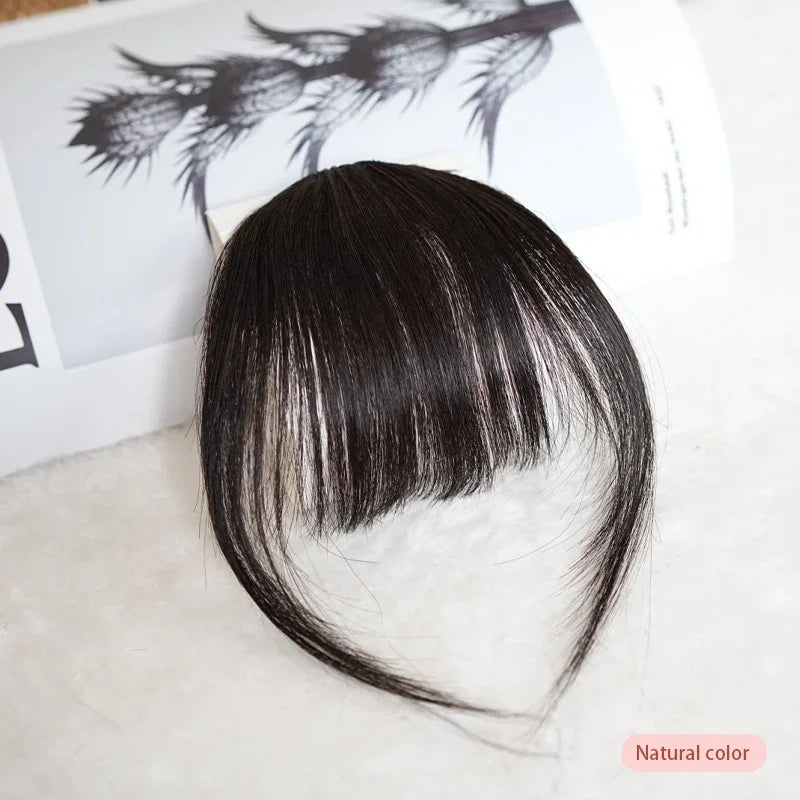 Invisible Air Bangs 100% Human Hair Hair Clip-In Extension Front Fringes Hair Pieces Air Bangs Styling Accessorie for Women