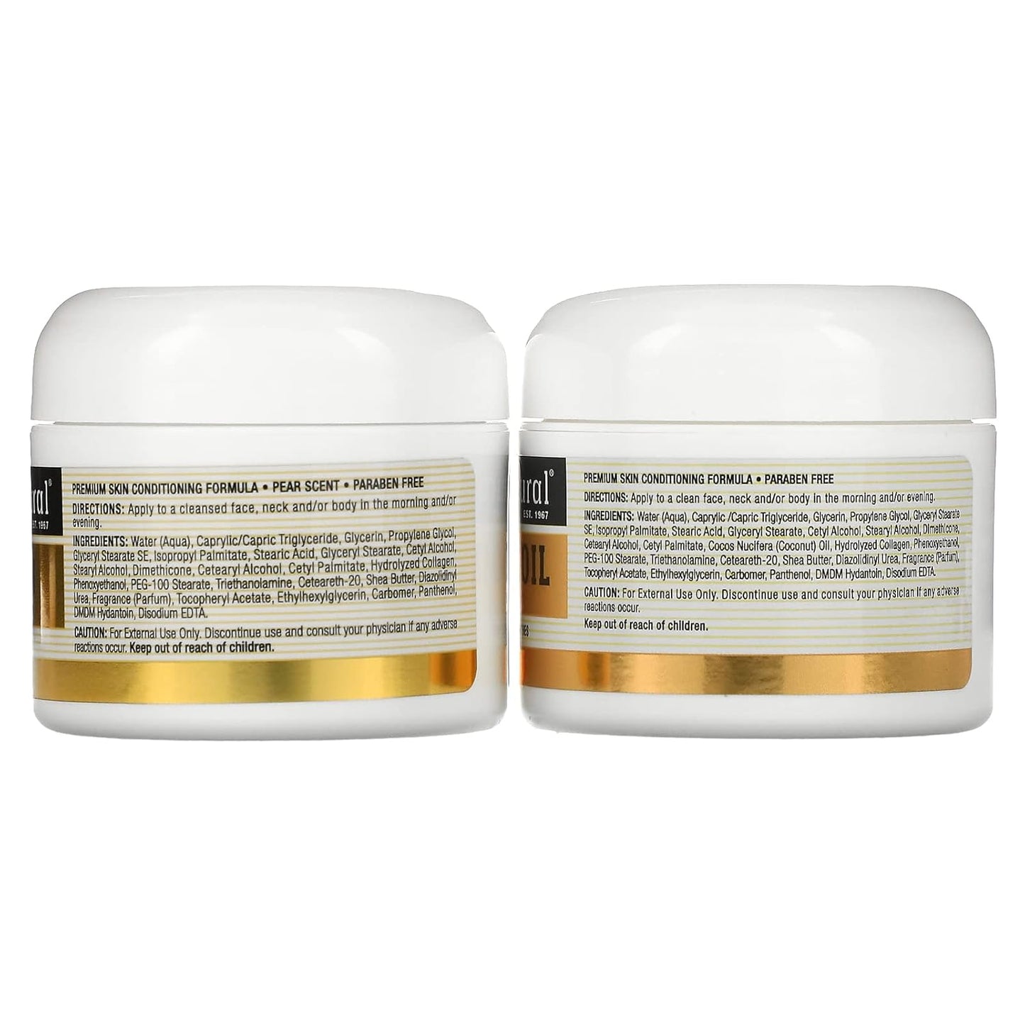 Coconut Oil Skin Cream + Collagen Premium Skin Cream, 2 Pack, 2 Oz (57 G) Each