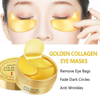 60Pcs/Box Seaweed Gold Collagen Eye Mask anti Dark Circles Removal Eyes Bags Moisturizing Anti-Aging Eye Patches Eyes Gel Mask