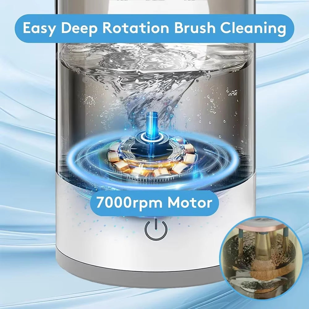 Rechargeable Electric Makeup Brush Cleaner - Automatic Cleaning Stand for Effortless Brush Care