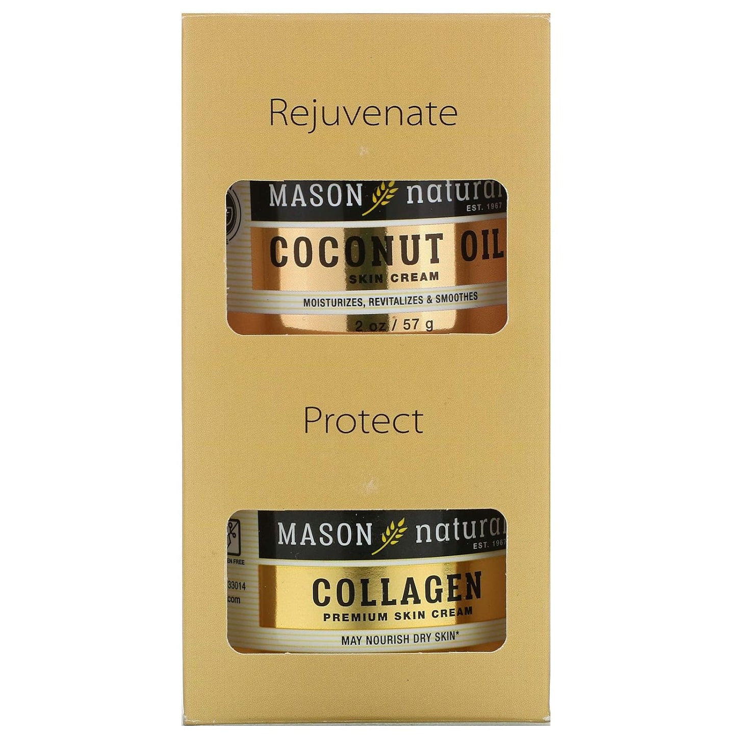 Coconut Oil Skin Cream + Collagen Premium Skin Cream, 2 Pack, 2 Oz (57 G) Each