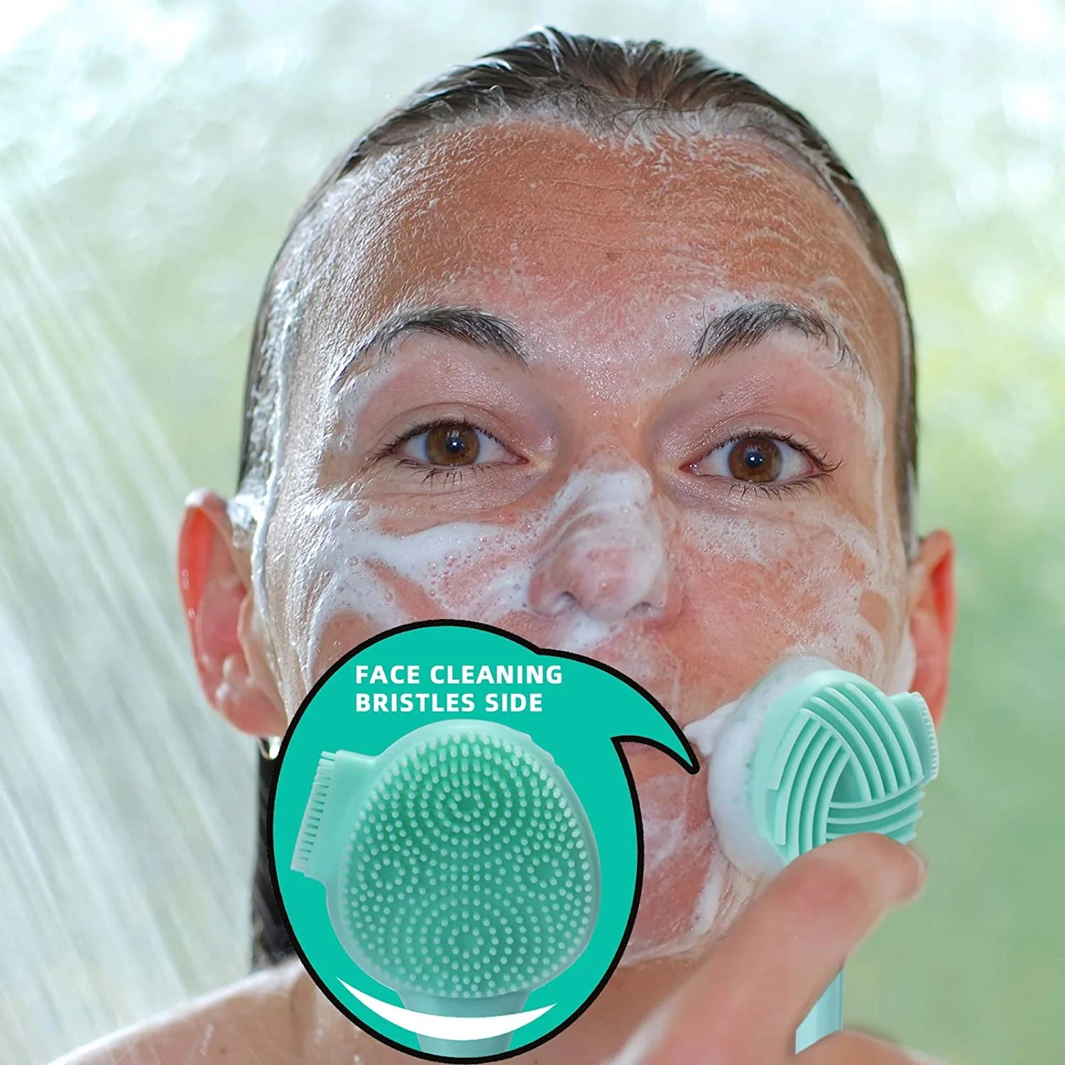 "4 in 1 Face Scrubber, Face Scrubber, Nose Cleaning, Cream Applicator, Mask Collector, Facial Exfoliator Cleansing Brush, Great for Face Clean, Care, and Make Up."