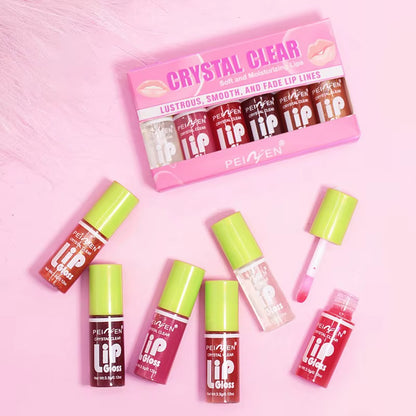 6PCS Moisturizing Lip Gloss Transparent Lip Oil Hydrating Lip Glaze Lip Plumper Hydrating Make up Liquid Lipstick Lips Cosmetics