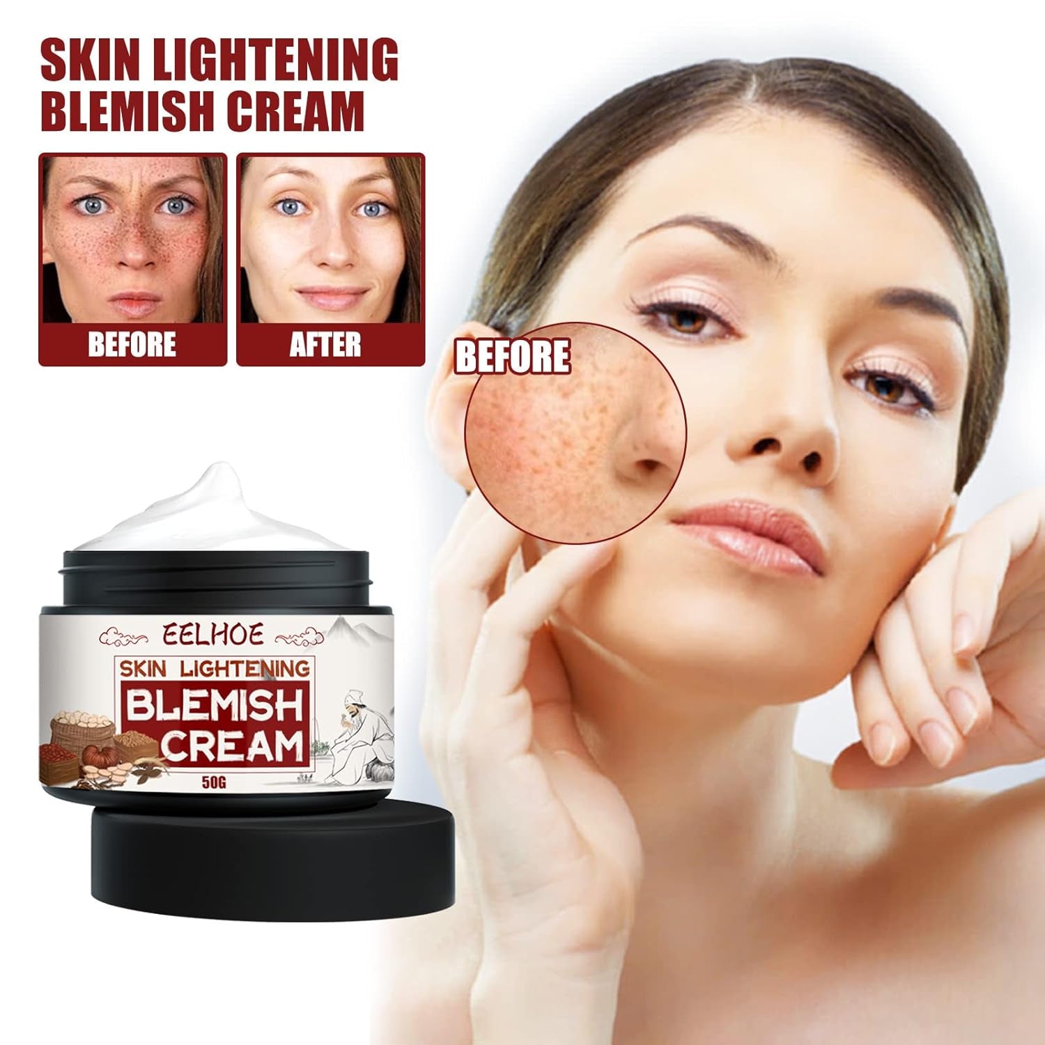 Whitening Spot Lightening Cream Lighten Spot Skin Cream Moisturizing Repair Skin Cream Brighten Skin Tone Brightening and Exfoliating Gentle Facial Cream