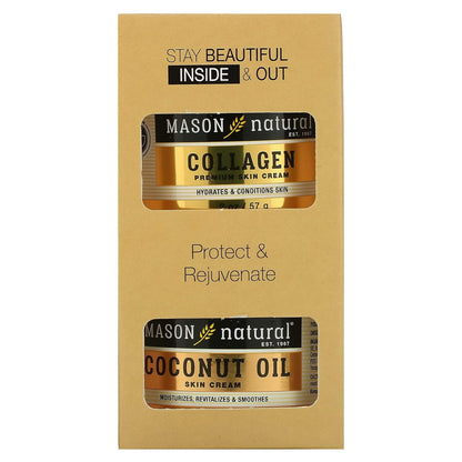 Coconut Oil Skin Cream + Collagen Premium Skin Cream, 2 Pack, 2 Oz (57 G) Each