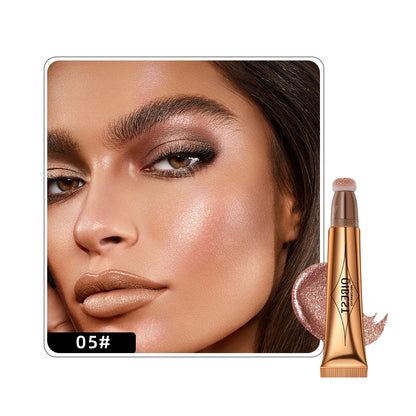 Liquid Contour with Cushion Applicator Highlight Shimmer Natural Soft Moisturizing Cream Liquid Blush for Cheek Cosmetics