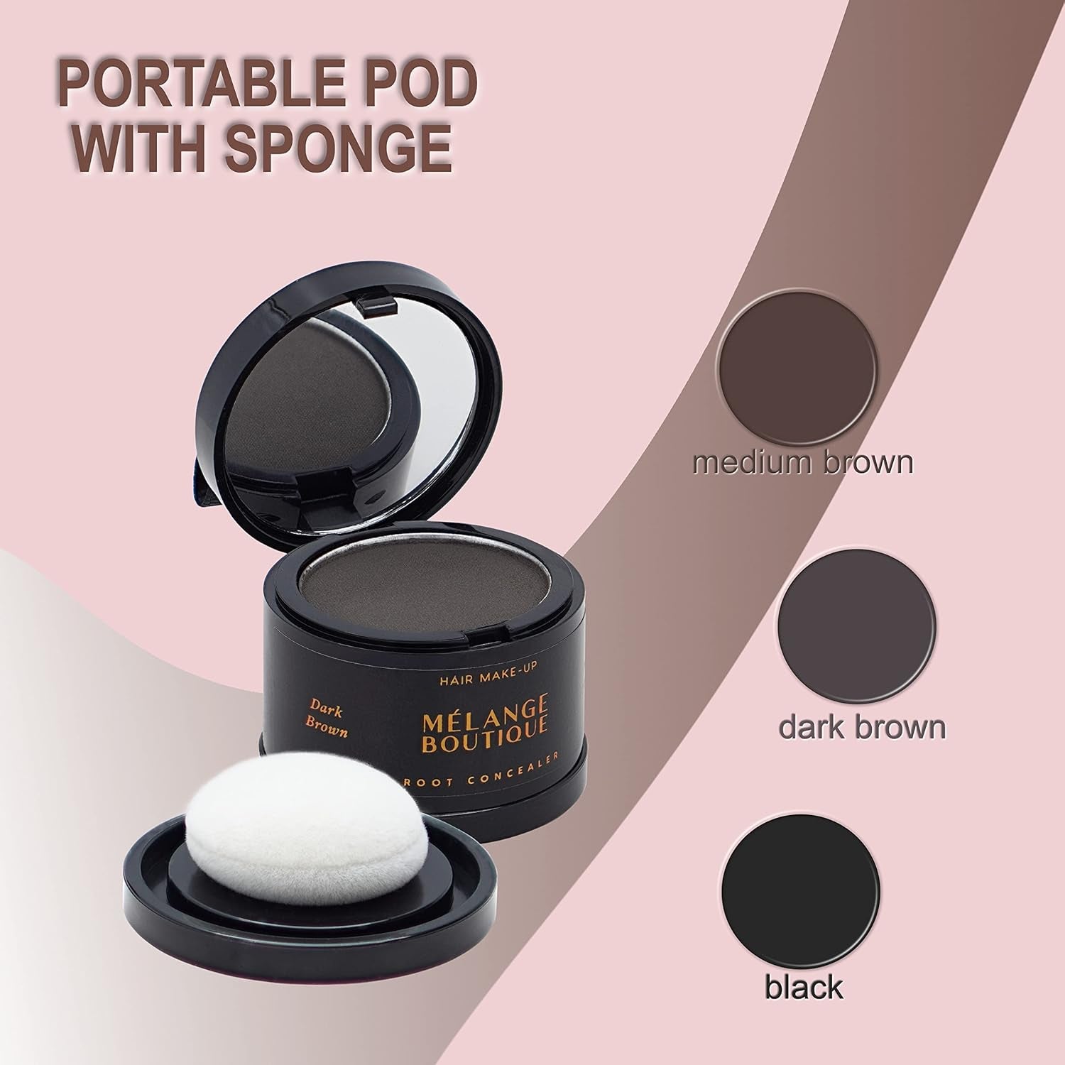 Hairline Powder Instant Formula (Medium Brown) - Root Touchup for Gray Hair, Concealer for Thinning & Bald Spots