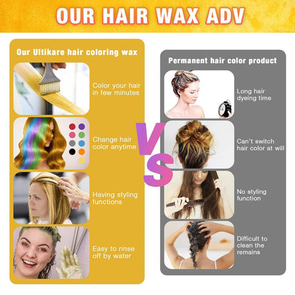 Hair Wax Color Blonde,  Blonde Hair Dye Temporary for Color Treated Hair Natural Styling Instant Kids Mud Cream Gel 3.4 Fl Oz Girl Gifts, Party, Cosplay DIY, Children'S Day