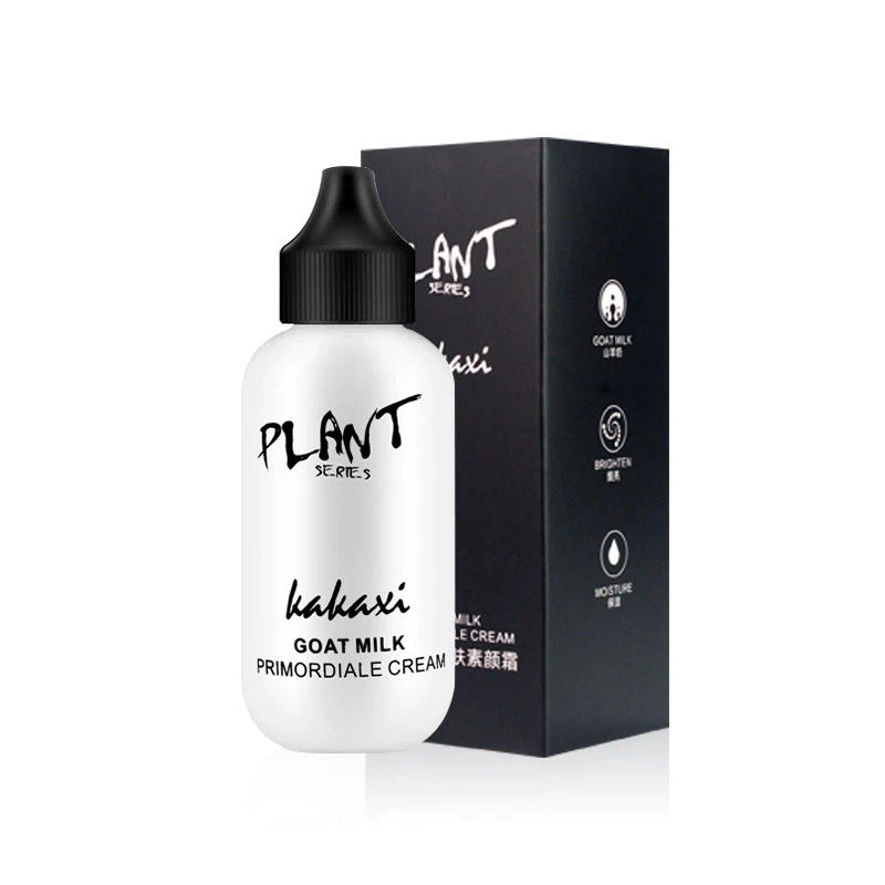 Professional Lazy Face Foundation Goat Milk Cream Whitening Full Coverage Waterproof Makeup Base Brighten Cover Dark Circles