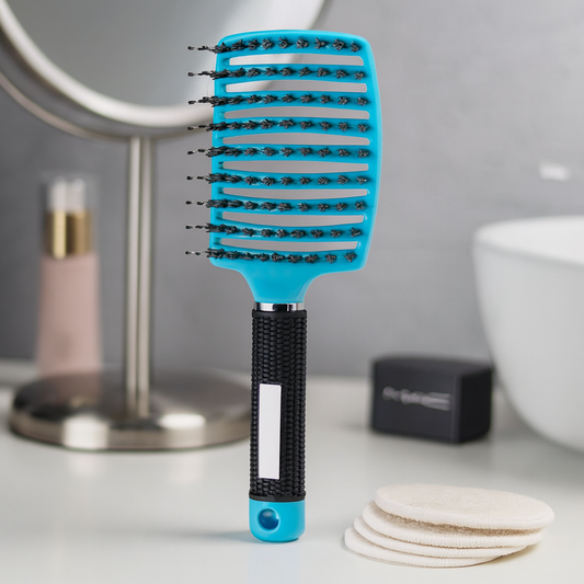 Curved Bristle Massage Comb – Multifunctional Styling for Curly Hair
