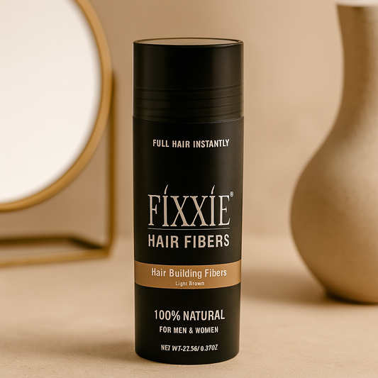 FIXXIE Hair Fibers LIGHT BROWN for Thinning Hair 27.5g Bottle Hair Fibre Concealer for Hair Loss for Men and Women Naturally Thicker Looking Hair with Keratin Hair Fibres