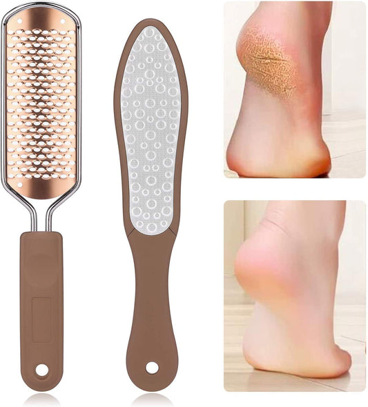 2PCS Professional Pedicure Rasp Foot File Cracked Skin Corns Callus Remover for Extra Smooth and Beauty Foot (Black) (Rose)