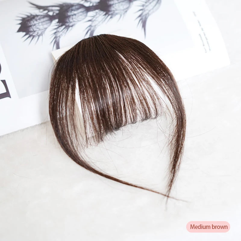Invisible Air Bangs 100% Human Hair Hair Clip-In Extension Front Fringes Hair Pieces Air Bangs Styling Accessorie for Women
