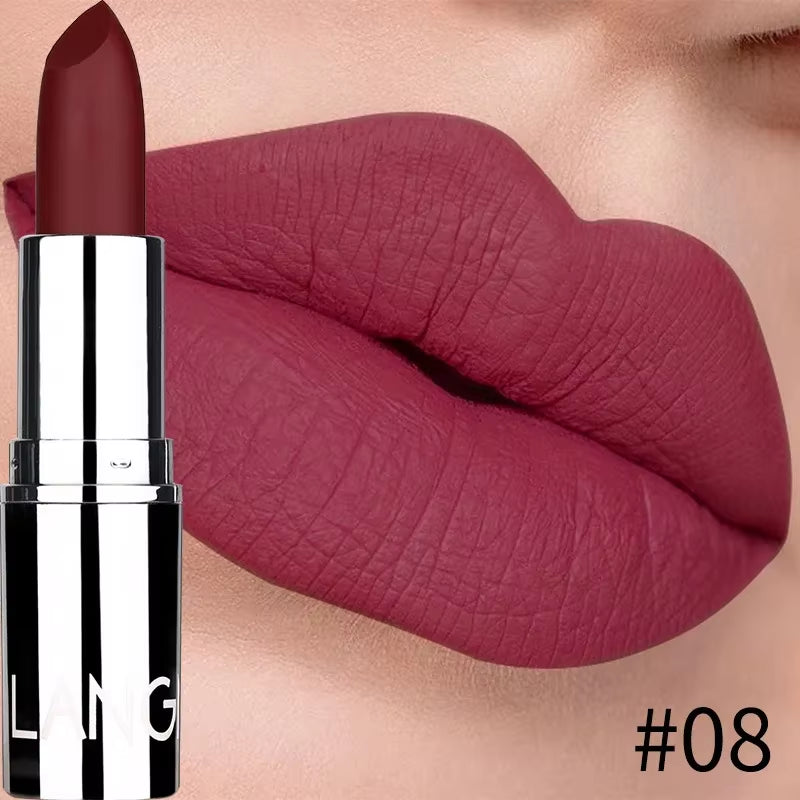 Matte Lipstick Waterproof Velvet Lips Stick 8 Colors Sexy Non-Stick Cup Make-Up Lipgloss Lipstick