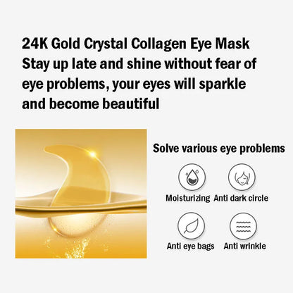 60Pcs/Box Seaweed Gold Collagen Eye Mask anti Dark Circles Removal Eyes Bags Moisturizing Anti-Aging Eye Patches Eyes Gel Mask