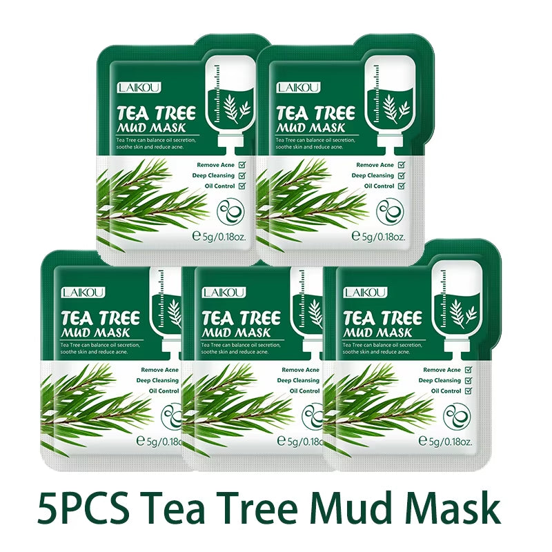 5Pcs  Eggplant Mud Mask Oil Control Moisturizing Anti-Acne anti Wrinkle Whitening Cleansing Clay Mask Skin Care Face Mask