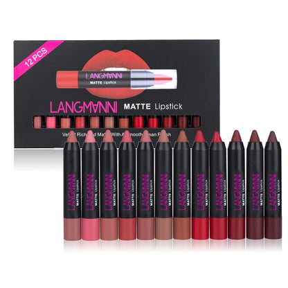12 Pcs Lipstick Kit Long Lasting Matte Set Lipstick