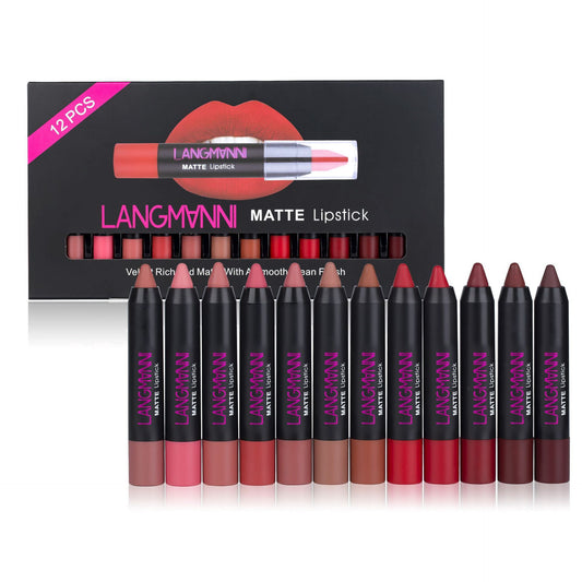 12 Pcs Lipstick Kit Long Lasting Matte Set Lipstick