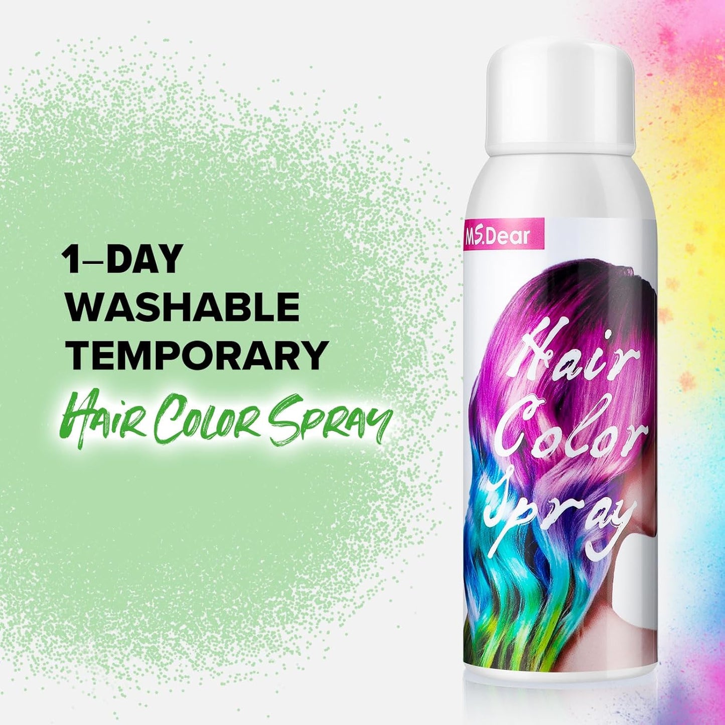 Temporary Green Hair Spray for Parties and Events - One-Time Use Wash-Off Hair Dye for Crazy Hair Day 100ML