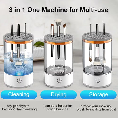 Rechargeable Electric Makeup Brush Cleaner - Automatic Cleaning Stand for Effortless Brush Care