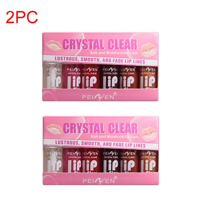 6PCS Moisturizing Lip Gloss Transparent Lip Oil Hydrating Lip Glaze Lip Plumper Hydrating Make up Liquid Lipstick Lips Cosmetics
