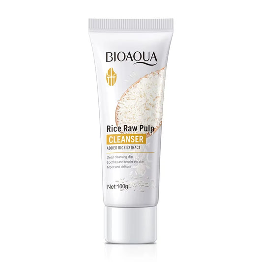BIOAQUA Rice Raw Pulp Facial Cleanser Face Wash Foam Skincare Moisturizing Skin Brightening Rejuvenation Face Cleanser Skin Care