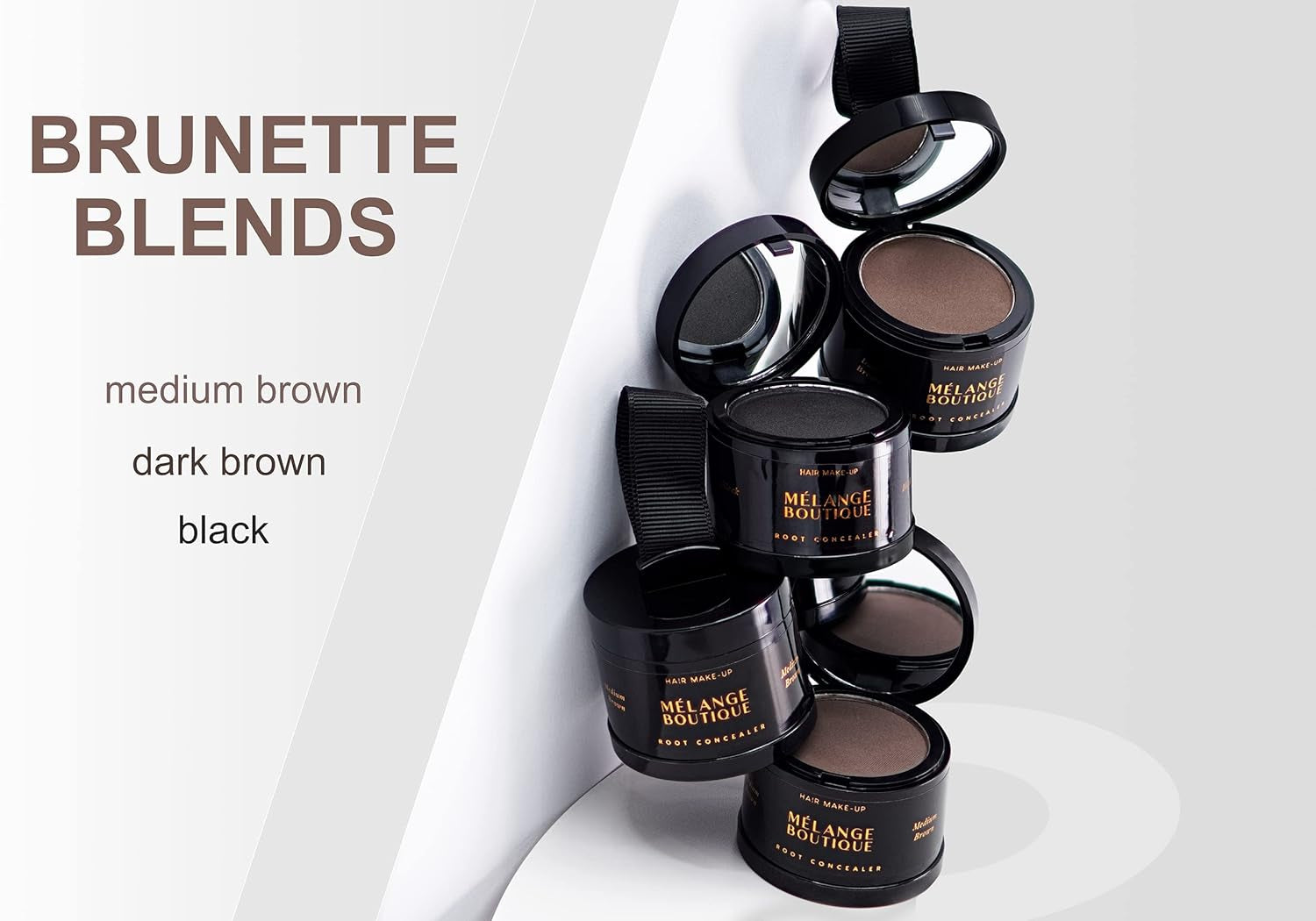 Hairline Powder Instant Formula (Medium Brown) - Root Touchup for Gray Hair, Concealer for Thinning & Bald Spots